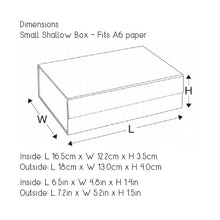 Load image into Gallery viewer, Black A6 Luxury Slimline Magnetic Gift Box dimensions
