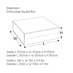 Silver Extra Large Luxury Magnetic Gift Box with Ribbon dimensions