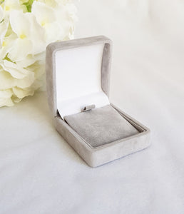 Grey Luxury Suede Pendant Box - White interior title