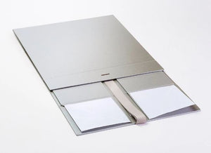 Silver Extra Large Luxury Magnetic Gift Box with Ribbon flat