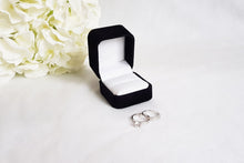 Load image into Gallery viewer, Black Suede Single Ring Box empty
