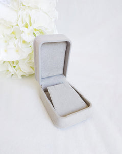 Grey Luxury Suede Pendant Box - Grey interior oblique