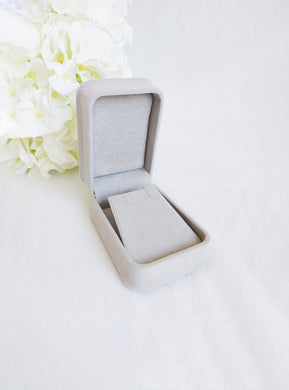 Grey Luxury Suede Pendant Box - Grey interior title